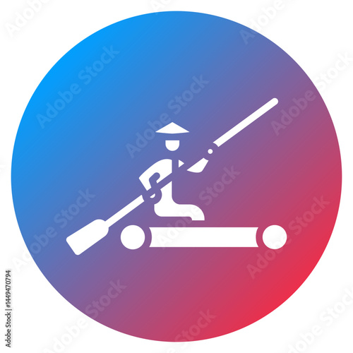 Bamboo Rafting Vector Icon