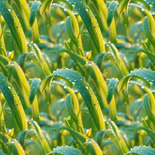 Green grass-like seamless pattern for nature-themed designs, eco-friendly branding, organic product packaging, environmental websites, and spring promotional materials