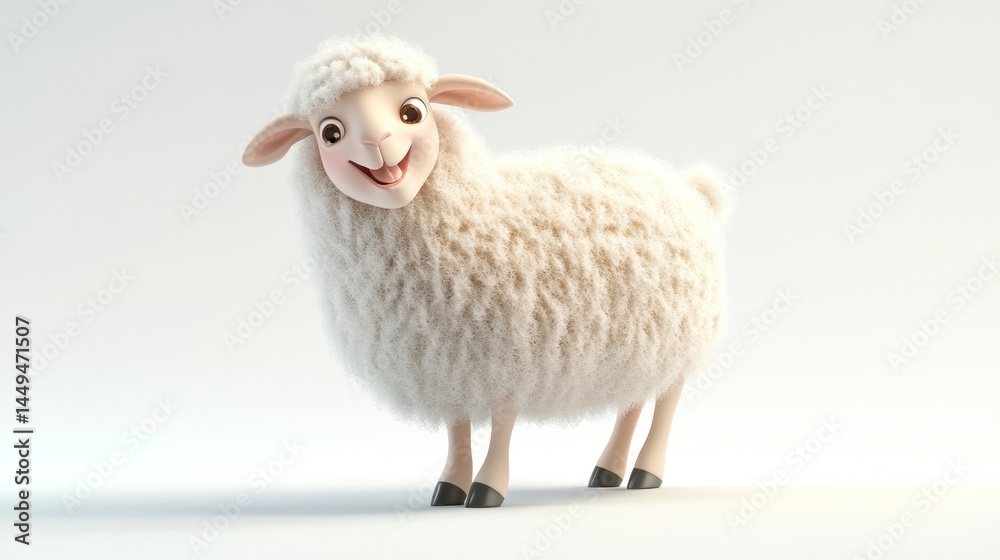 Fototapeta premium Smiling fluffy sheep