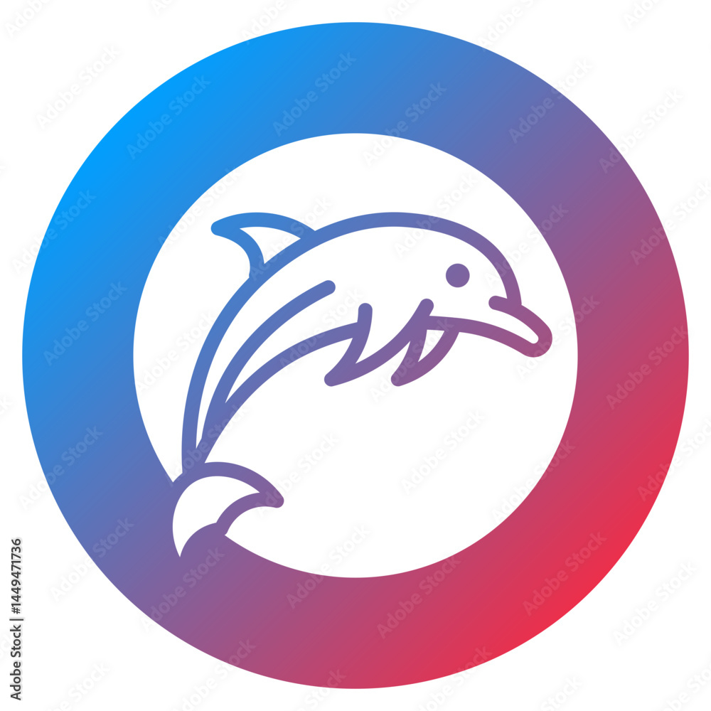 Obraz premium Dolphin Marine Structure Vector Icon