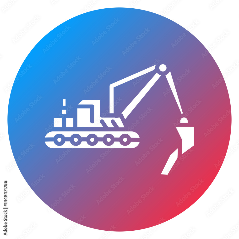 Dredging Vessel Vector Icon Dredging Vessel Vector Icon