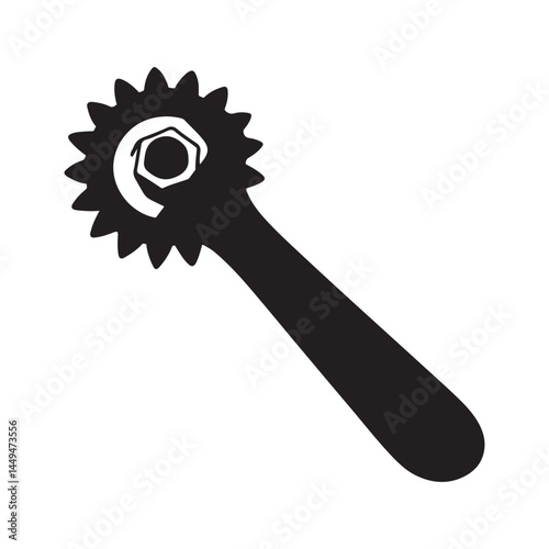 Ratchet Wrench and Nuts flat vector icon.