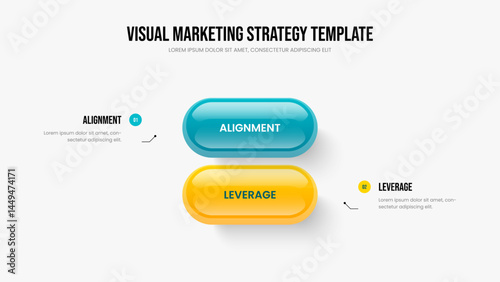 Creative Showcase Slideshow Layout Vector Illustration. Marketing Growth 2 Step Infographic Frame Template. Enterprise Strategy Two Option Diagram Slide Design.