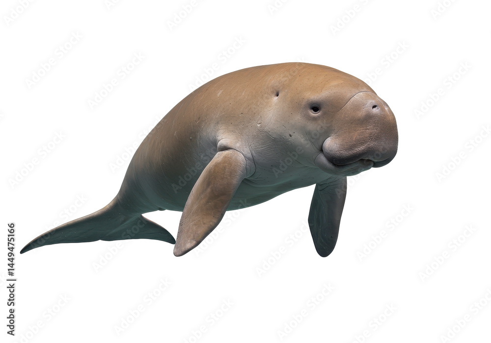 Obraz premium Dugong in the dark A gentle giant under the sea