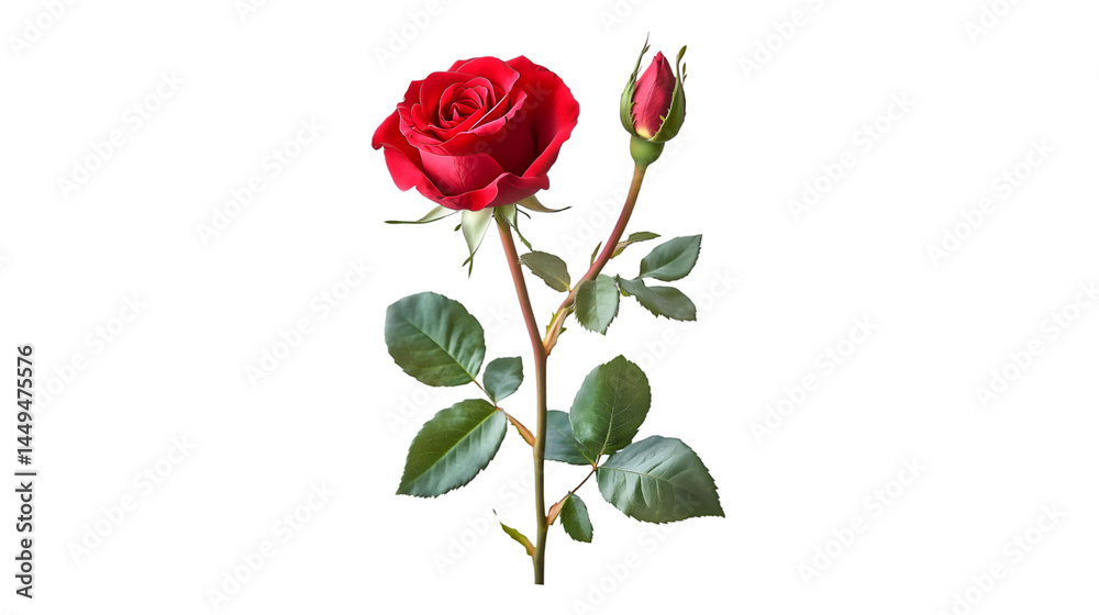 Single Red Rose with Bud Dark Background Romantic Flower Bloom Nature Beauty Single Red Rose with Bud Dark Background Romantic Flower Bloom Nature Beauty