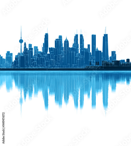 Canvas Print modern city metropolis 3d illustration