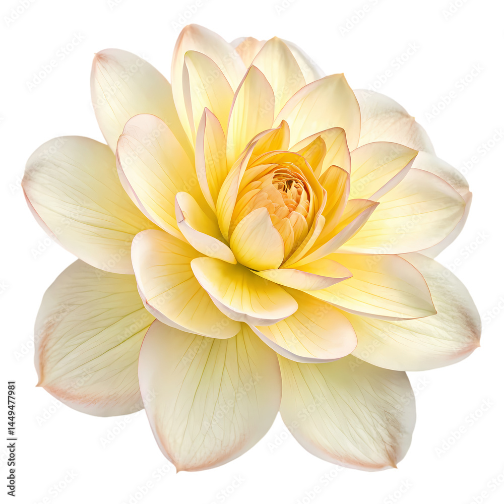 Fototapeta premium Stunning Creamy White Flower CloseUp Macro Photography isolated on transparent background