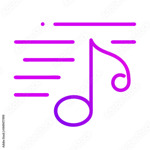 music note line icon