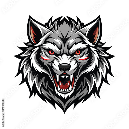 Wallpaper Mural Fierce Wolf Head Vector Tattoo Art Illustration. Torontodigital.ca