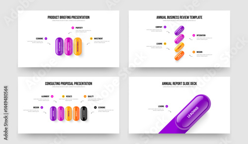 Enterprise Launch Three Four Five One Element Infographic Frame Layout Vector Illustration Collection. Creative Performance 3 4 5 1 Step Diagram Presentation Design Set.