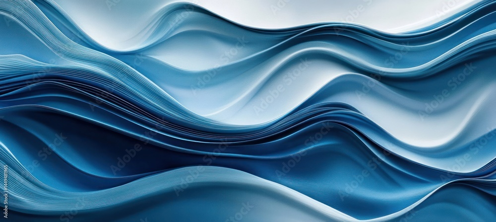 Fototapeta premium Abstract blue waves flowing; calming background; website design