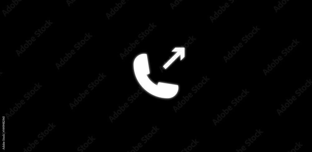 Phone Receiver with Arrow Representing Outgoing Call 4k Motion Graphics Video Footage with Alpha Channel Phone Receiver with Arrow Representing Outgoing Call 4k Motion Graphics Video Footage with Alpha Channel