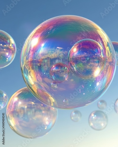 Wallpaper Mural Colorful soap bubbles reflecting a clear sky. Torontodigital.ca