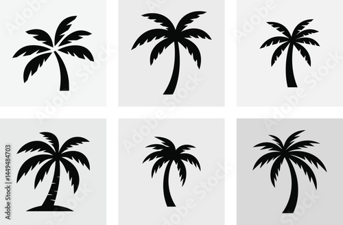 set of vector palms
