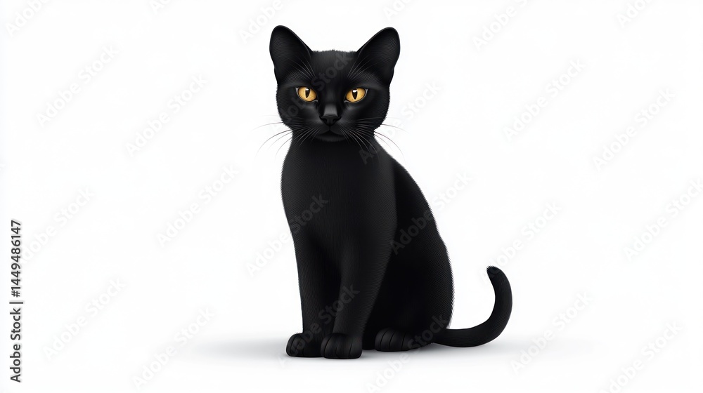 Fototapeta premium Black cat sitting