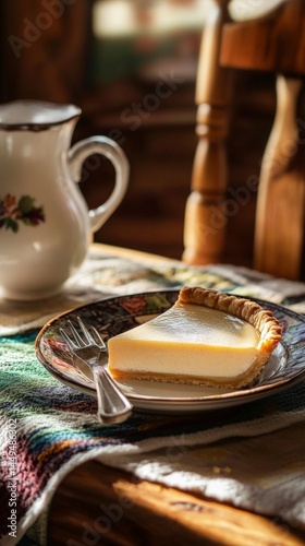 A Slice of Homemade Creamy Cheesecake Pie, A Perfect Sweet Treat