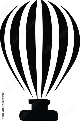 A colorful vector illustration shows a hot air balloon flying up in the sky, promising fun and adventure in air travel