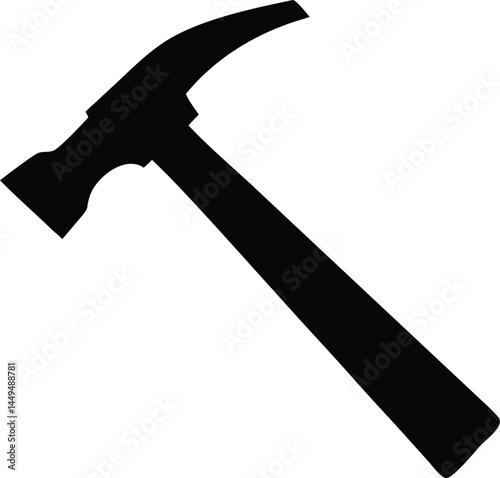 A black hammer tool showcases simplicity and functionality, projecting an of strength and utility