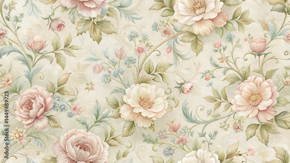 Soft, plush fabric wallpaper in pastel shades, with intricate floral patterns and delicate folds, plush, textures Soft, plush fabric wallpaper in pastel shades, with intricate floral patterns and delicate folds, plush, textures