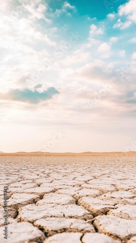 Awe-Inspiring Cracked Earth Landscape Under a Dramatic Sky