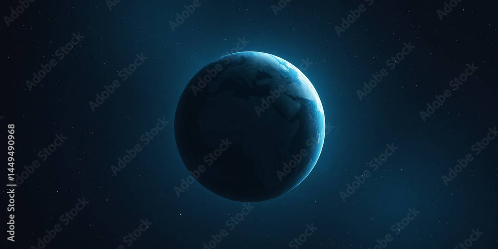 Obraz premium Digital illustration of Earth set against a backdrop of a star-filled universe