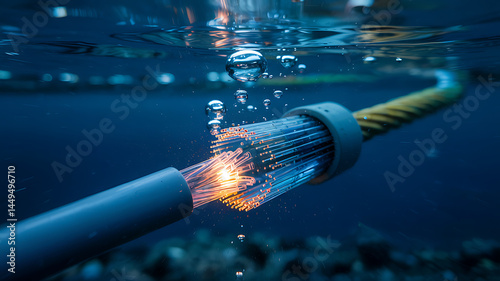 Underwater Fiber Optic Cable Illuminating Ocean Depths  HighTech Innovation