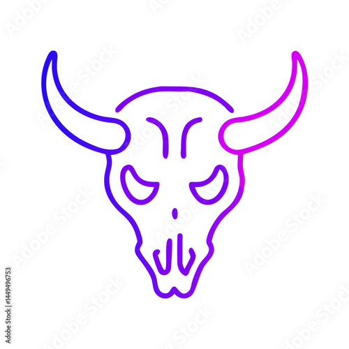 cow skull line icon