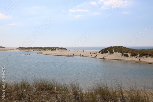 Landschaft an der Nordsee am Strand in Holland bei Camperduin mit Lagune am Meer photo