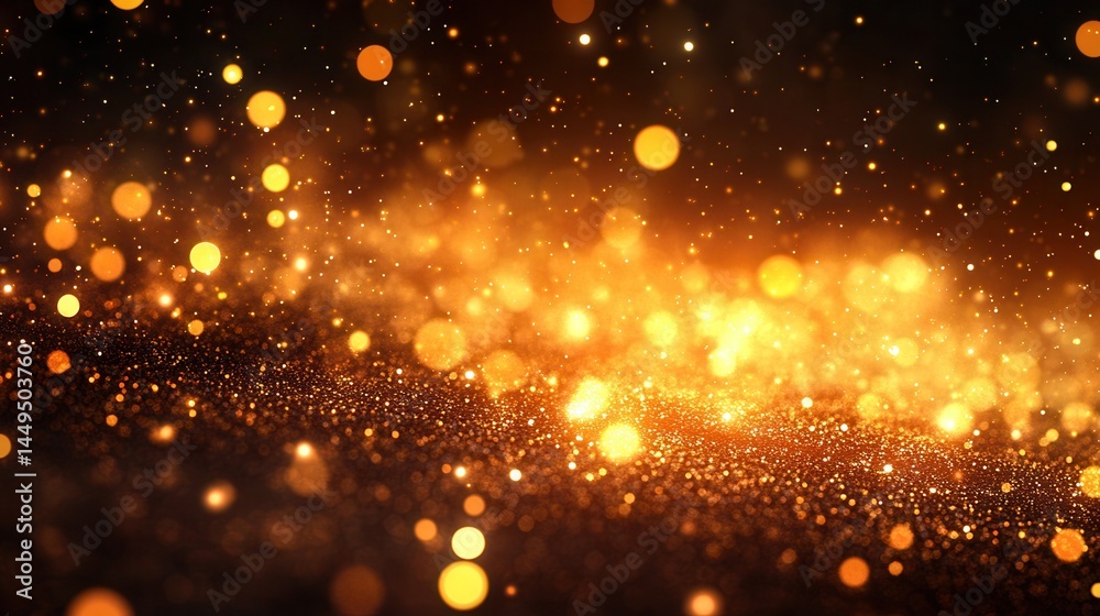 Naklejka premium Golden glittering bokeh background (1)