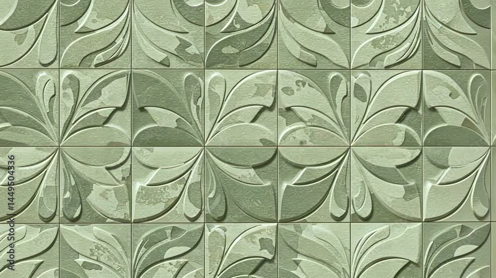 Abstract green pattern transition with interlocking geometric shapes Abstract green pattern transition with interlocking geometric shapes