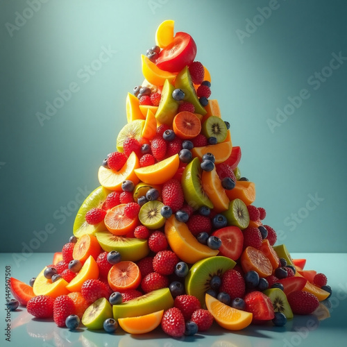 christmas tree made of fruits