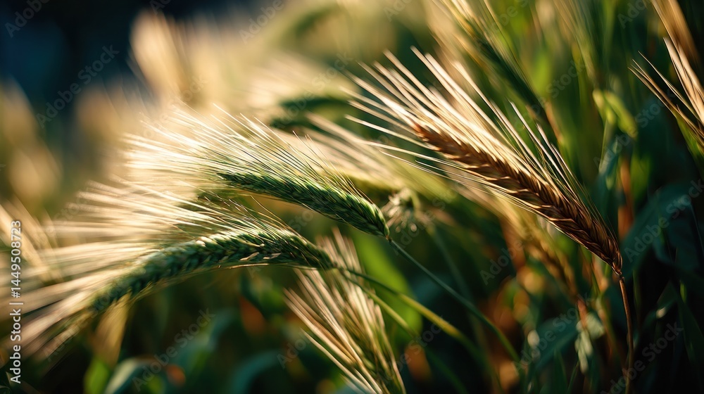 Fototapeta premium Golden wheat field at sunset