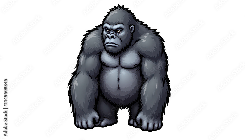 Fototapeta premium Intense gaze, a closeup portrait of gorilla's expressive face and powerful eyes
