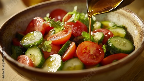 Vibrant Summer Salad with Fresh Tomatoes and Cucumbers