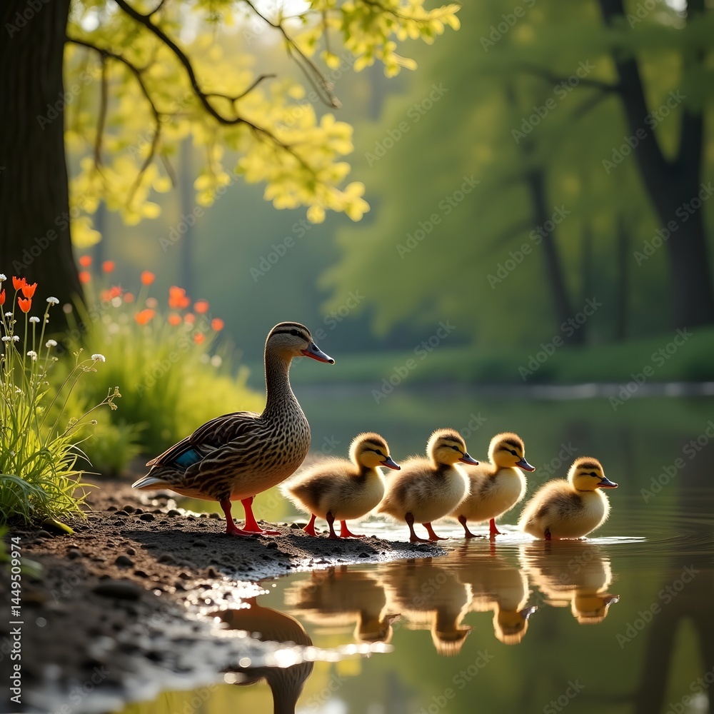 Fototapeta premium ducks on the lake