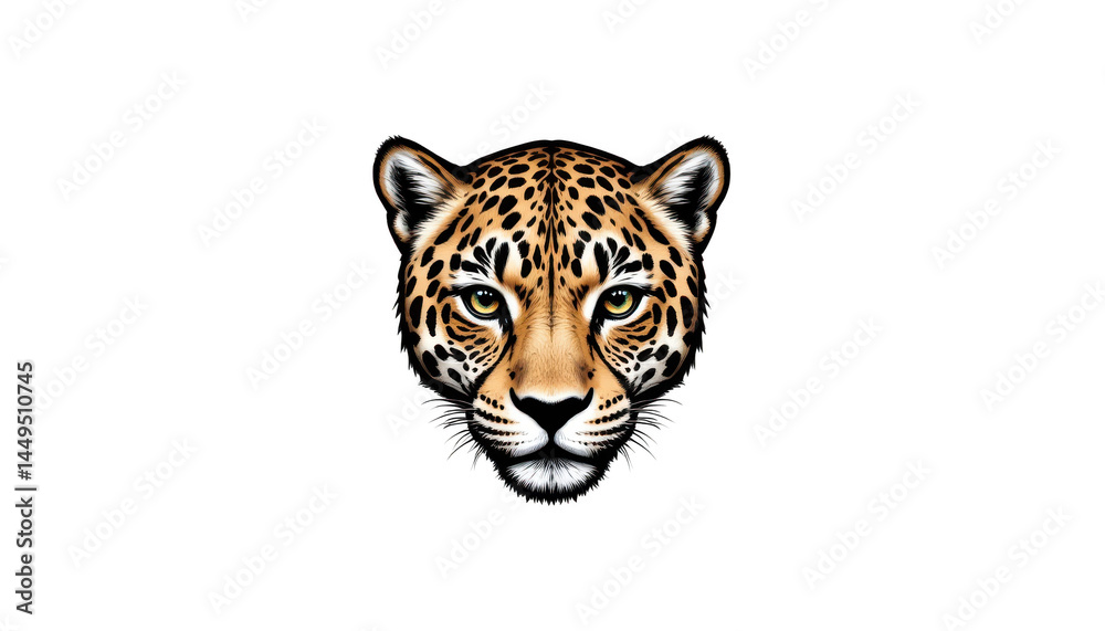 Fototapeta premium Captivating closeup, leopard's intense green eyes pierce the wild, a portrait of power and grace