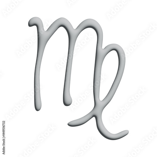 3d virgo zodiac sign Esoteric symbol Astrology clipart Element for design