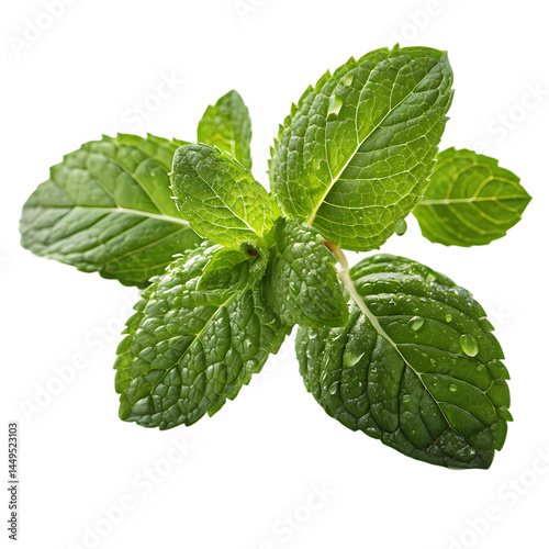 Fresh Mint Leaves HighResolution Image isolated on transparent background