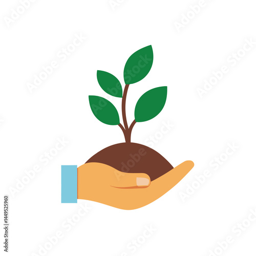 hand holding a plant