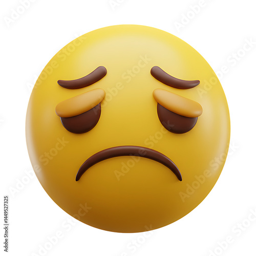 Sad emoji image download for social media posts and expressing feelings and emotions online use as icon on transparent background