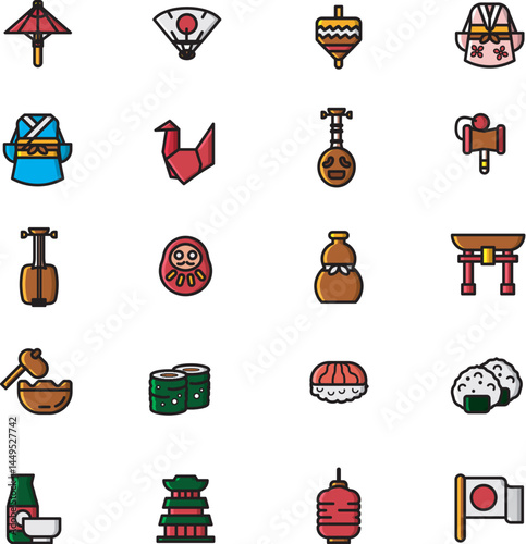 Japan Icon Color Set