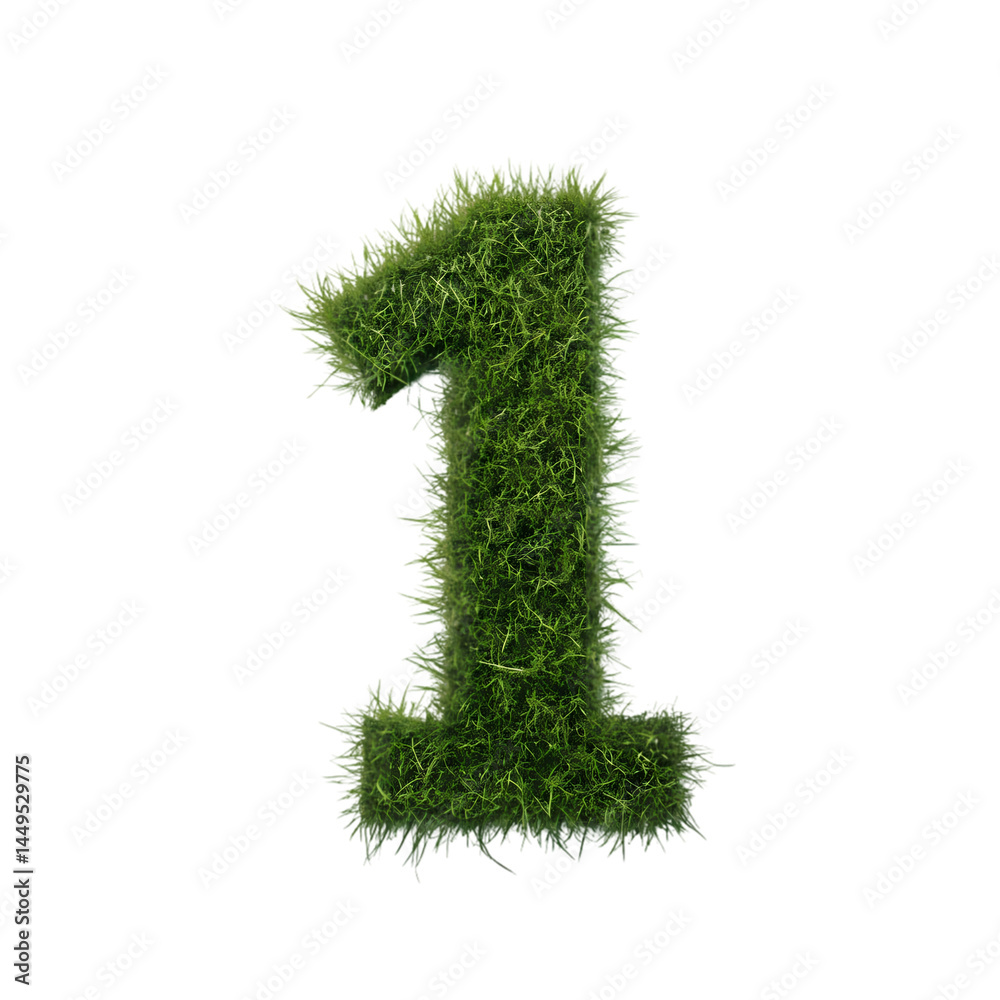 Green Grass Number One Nature Font Eco Friendly Number 1 Image isolated on transparent background Green Grass Number One Nature Font Eco Friendly Number 1 Image isolated on transparent background
