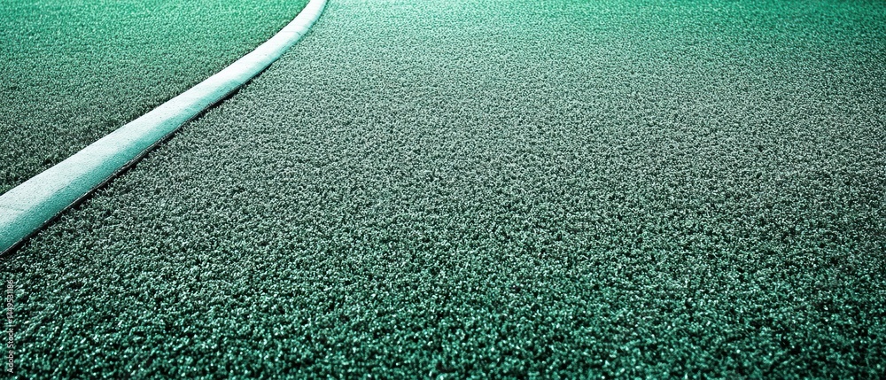Green Artificial Turf with White Line for Sports Field or Landscaping Detail Texture