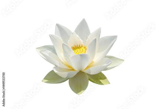 Serene white lotus flower blooms against a stark black backdrop