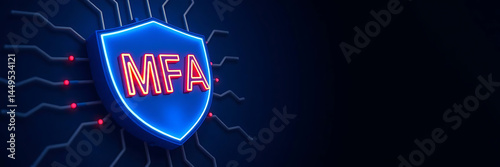 MFA, multi factor authentication. MFA copy space background, mfa, 2fa, firewall, encryption, technology copy space background	