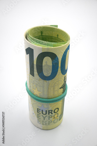 Obraz na płótnie European currency, banknotes rolled into a roll. w salonie