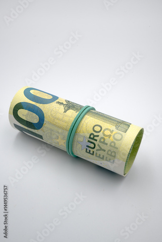 Obraz na płótnie European currency, banknotes rolled into a roll. w salonie