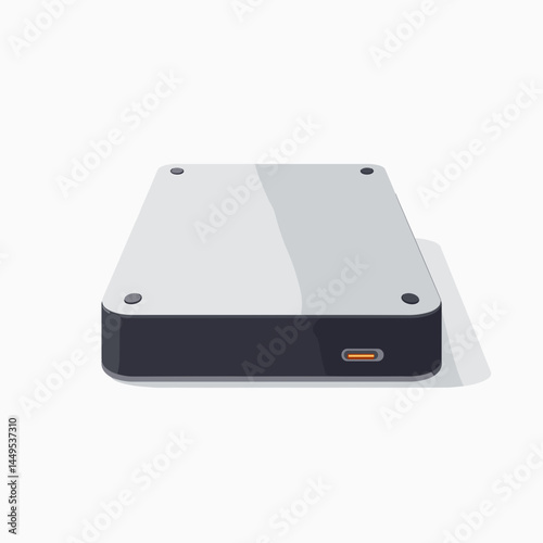 usb external hard drive  silver and black, usb type c connector