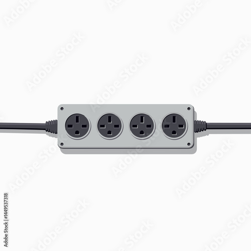 power strip with multiple outlets  grey and black color