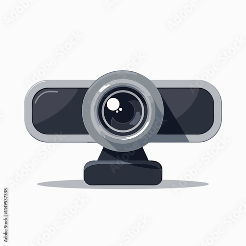 webcam with black base and silver lens